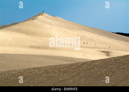 Tourists walking over the Great Dune of Pyla, France. Stock Photo