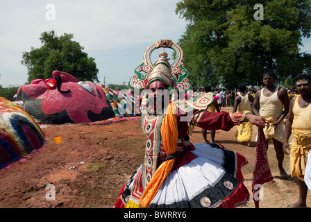 Duryodhana - Patukalam festival at Sevelimedu in Kanchipuram, Tamil Nadu, South India, India. Stock Photo