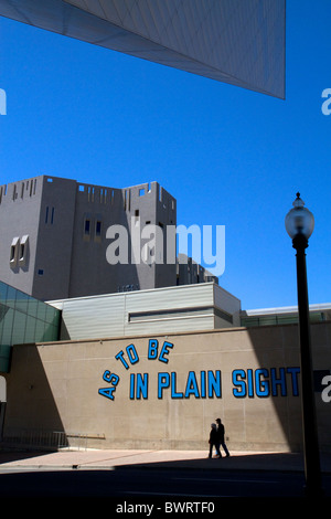 'AS TO BE IN PLAIN SIGHT' by conceptual artist Lawrence Weiner at the Denver Art Museum in Denver, Colorado, USA. Stock Photo