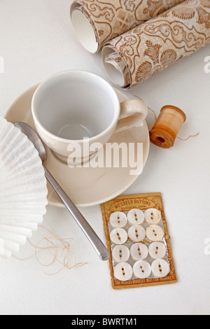 Collection of beige objects Stock Photo