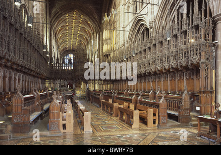 Chester Cathedral quire to west horizontal Stock Photo