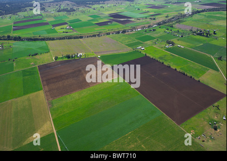 Aerial view of cropping Hunter Valley NSW Australia Stock Photo