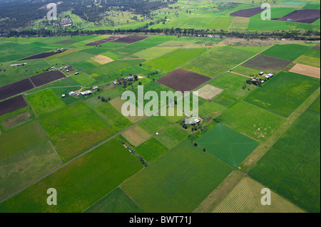 Aerial view of cropping Hunter Valley NSW Australia Stock Photo