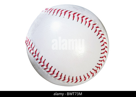 Photo of a baseball isolated on white background with clipping path done using pen tool. Stock Photo
