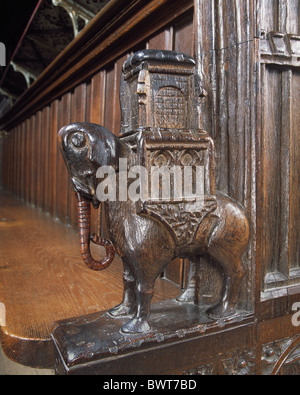 Chester Cathedral Quire Elephant and Castle Stock Photo