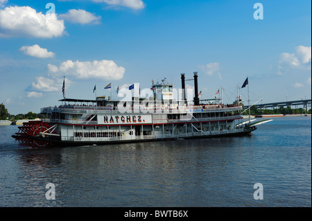 Paddle boat Natchez cruising the Mississippi. New Orleans, LA. USA ...