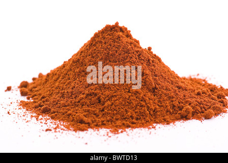 Hot and exotically spices mix as closeup on white background Stock Photo