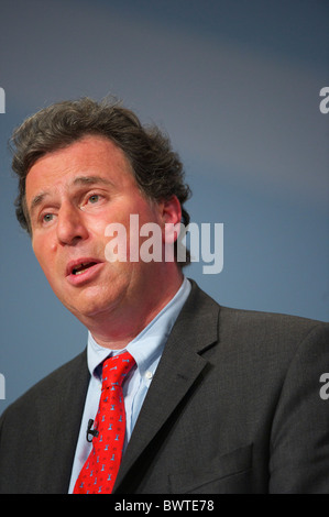Minister of State for Policy Oliver Letwin addresses delegates on the second day of the Conservatives Party Conference at the Stock Photo