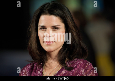 Actress Neve Campbell arrives at the premiere of 'The Men Who Stare at Goats' on Thursday night, October 15, 2009, at the Stock Photo