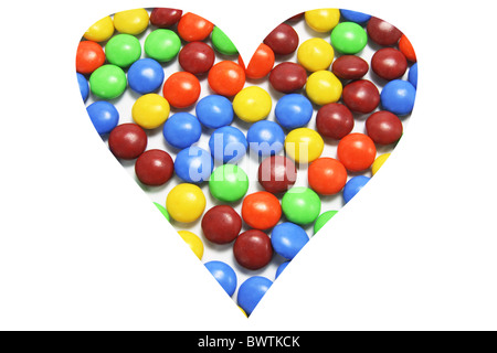 Chocolate Lollies Arranged in Heart Shape Stock Photo