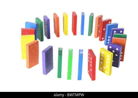 Circle of dominoes Stock Photo - Alamy