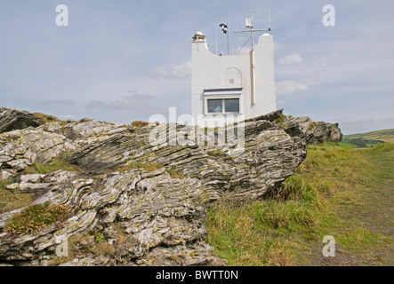 Coastguard lookout station on the headland near Boscastle known as Willapark Stock Photo