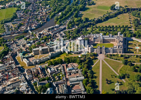 Aerial view of Windsor Castle Berkshire England. JMH3960 Stock Photo