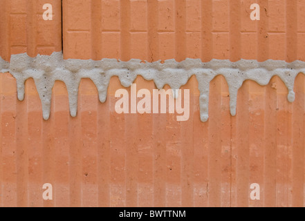 Hollow brick masonry Stock Photo