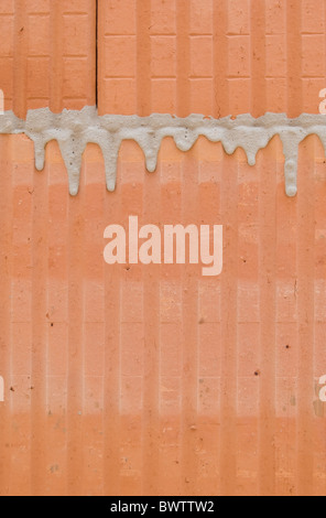 Hollow brick masonry Stock Photo