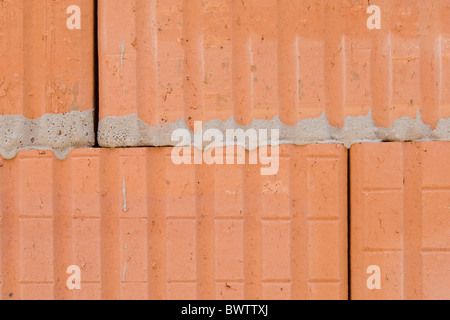 Hollow brick masonry Stock Photo