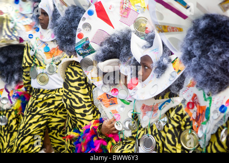 Trinidad Junior Carnival - 'Alley cats' from  St Dominic's Children's home from the band 'Cats' Stock Photo