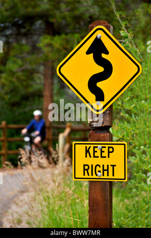 mountain bike rider on trail Stock Photo