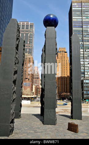 USA America United States North America New York city Raoul Wallenberg monument United Nations plaza Manhattan Stock Photo