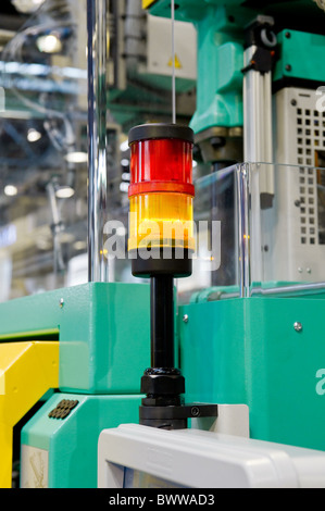 Warning light on a processing machine Stock Photo