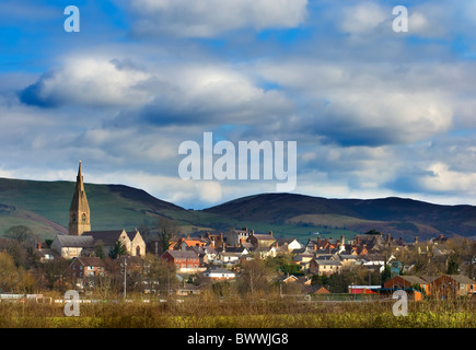 Ruthin Denbighshire Wales. Small Market town in the Vale of Clwyd with much of the new housing within the R.Clwyd flood plain Stock Photo