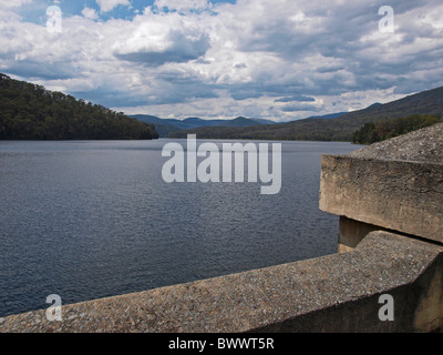 MAROONDAH DAM WALL, VICTORIA AUSTRALIA Stock Photo