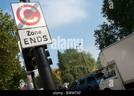 London congestion charge sign post Stock Photo