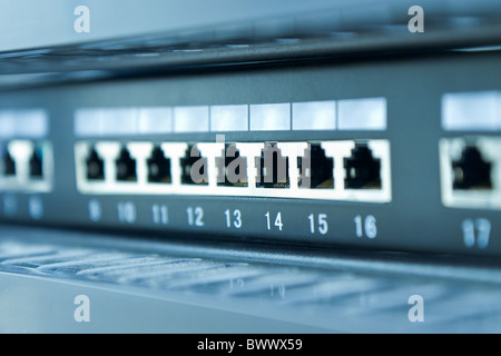 network hub without patch cables Stock Photo