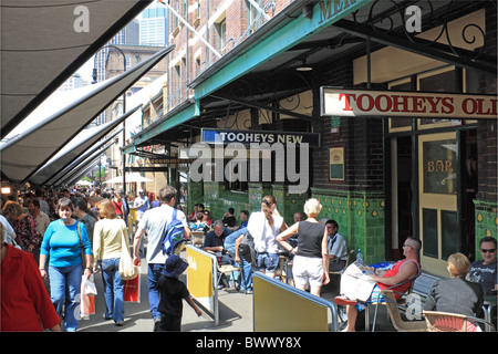 Rocks Market and Mercantile Hotel pub bar in George Street, Sydney, New South Wales, NSW, Australia, Australasia Stock Photo