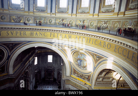 Balcony inside the dome of Saint Peter's Basilica, Vatican City, Rome, Italy. Stock Photo