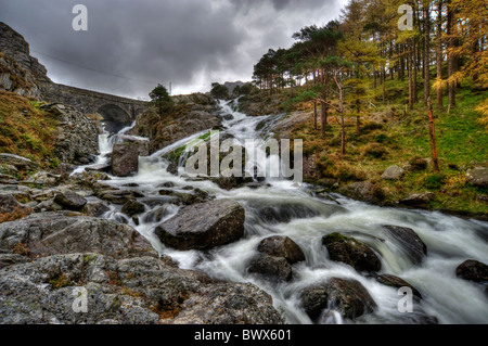 Ogwen Falls at the head of the Nant Ffrancon Pass, Gwynedd, North Wales. Stock Photo