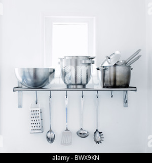 Chrome Kitchen Utensils. Stock Photo