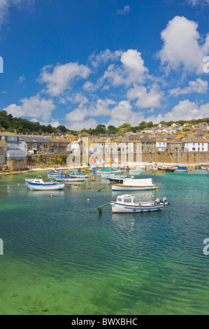 Mousehole Cornwall Small fishing boats in Mousehole harbour Cornwall England GB UK Europe Stock Photo