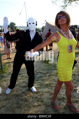 Festival Goers Glastonbury Festival Somerset UK Europe Stock Photo