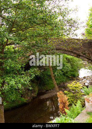 The bridge in the village of Barrowford in Lancashire in Northern England Stock Photo