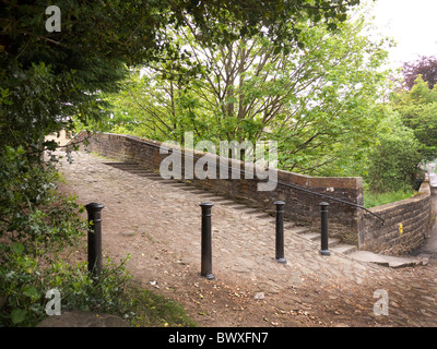 The bridge in the village of Barrowford in Lancashire in Northern England Stock Photo