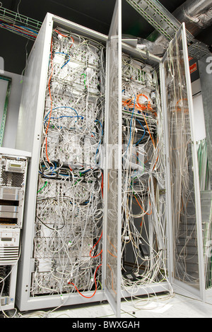 servers and hardwares in an internet data center Stock Photo