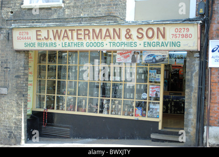 Traditional shoe repair shop Stock Photo