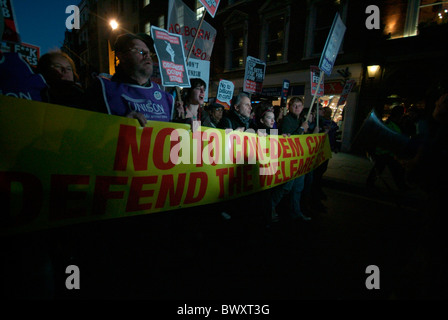 Students protest in London to Downing Street against the rise in tuition fees and austerity cuts. Stock Photo