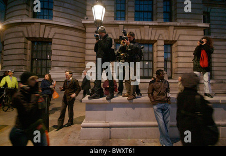 Students protest in London to Downing Street against the rise in tuition fees and austerity cuts. Stock Photo