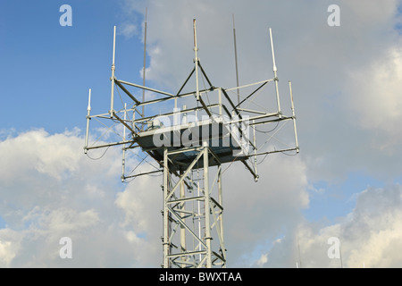 Large communication antenna tower. Stock Photo