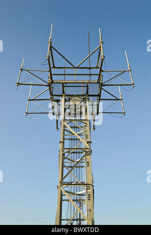 Large communication antenna tower. Stock Photo