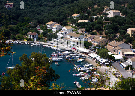 The harbour of Agios Stefanos AKA San Stefanos in North Eastern Corfu Stock Photo