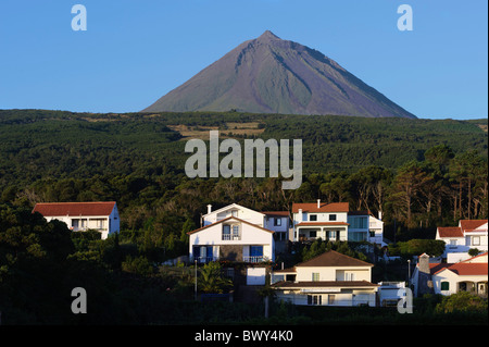 Volcano Pico Alto, view from Sao Roque, Isle of  Pico, Azores Stock Photo