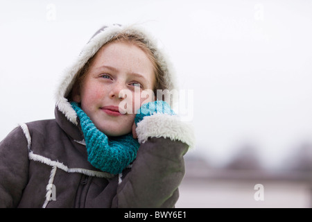 Portrait of Girl, Bordeaux, Gironde, Aquitaine, France Stock Photo