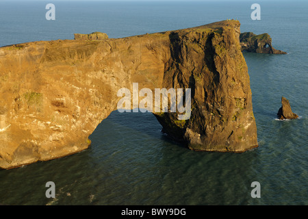 Natural Arch, Cape Dyrholaey, Myrdalur, South Iceland, Iceland Stock Photo