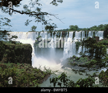 Adam and Eva fall Brazil South America Iguazu Iguacu Iguassu falls waterfall waterfall Stock Photo