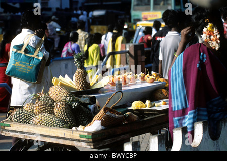 Fruits seller  in Chennai,Tamilnadu,India. Stock Photo