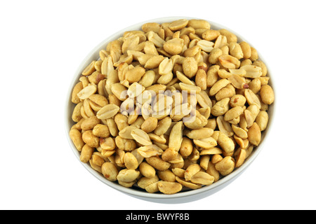 Bowl of salted peanuts Stock Photo
