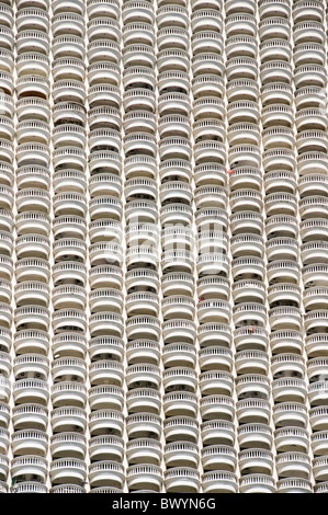 Apartment balconies on a high rise building in Bangkok South-East Asia.